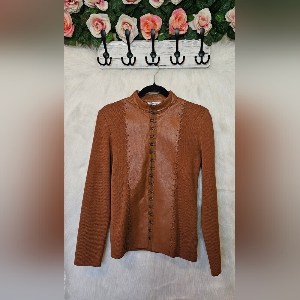 Nygard *Rare* Yellowstone Style Leather & Knit Sweater/Jacket
